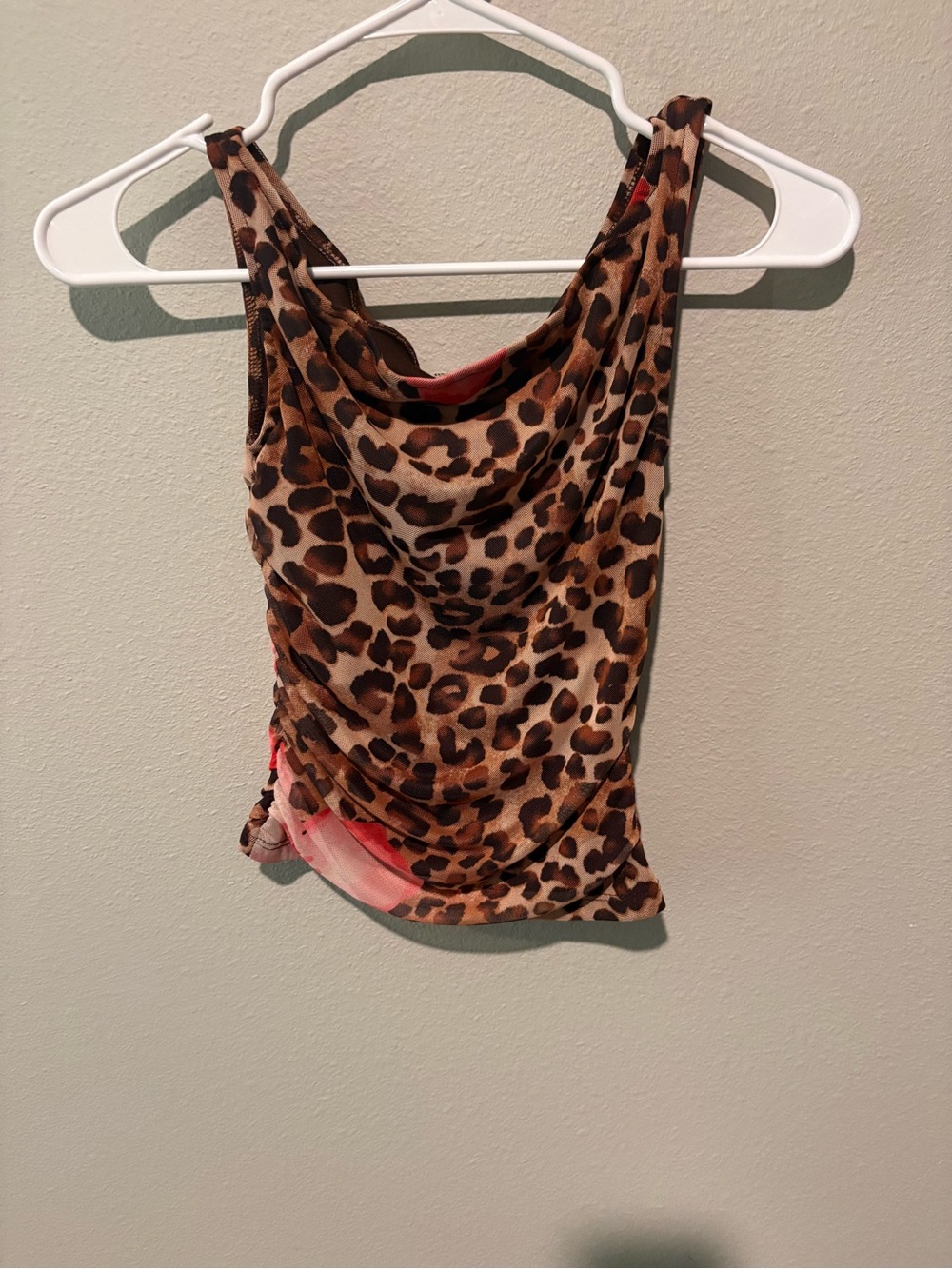 Derek Heart Leopard Print Top - Brown